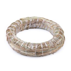 Coronita din paie decorabila Crisalida, rotunda, diametru 20 cm, Ivory