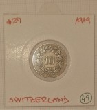 Switzerland, Elvetia, 10 Rappen 1919, KM#27, Europa