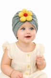 Caciulita kaky tip turban cu model ajurat si floare aplicata (Marime