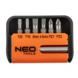Set capete surubelnita 1/4 cu suport magnetic, 7 piese, NEO Tools