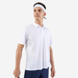 Tricou Polo Tenis Dry 100 Essential Alb Bărbați, Artengo