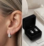 Cumpara ieftin Cercei din Argint 925 Crystal Teardrop Hoops , Stralucire atemporala E i rafinament modern