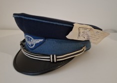 VECHE CASCHETA / CHIPIU / SAPCA - CFR - NEPURTATA, CU ETICHETA ORIGINALA - COLECTIE - CAILE FERATE ROMANE