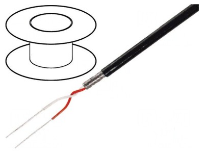 Cablu microfon 2x0,08mm2 negru cositorit OFC foto