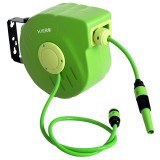 Outsunny Tambur cu Furtun Retractabil Automat, Pivotant la 180&deg;, 35,5x11,5x27,5 cm, Verde | Aosom Romania
