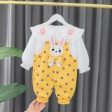 Salopeta galbena cu buline - Bunny (Marime Disponibila: 12-18 luni (Marimea 21