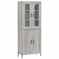 Dulap inalt, gri sonoma, 69,5x34x180 cm, lemn compozit