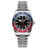Ceas GMT Quartz AD2044 39mm &ndash; Otel 316L, 200m Waterproof, Bezel Rotativ, Luminiscent BGW9, Geam Safir Mineral