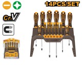 Cumpara ieftin Set trusa Surubelnite 14 bucati, Super Select, de precizie Ingco HKSD1428