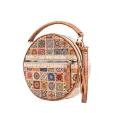 Geanta dama rotunda din pluta Mozaic