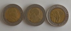Lot 3 monede 20 Shillings diferite Kenya foto