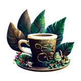 Cumpara ieftin Sticker decorativ, Ceasa De Cafea, Verde, 60 cm, 10232ST, Oem