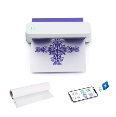 Imprimanta termica pentru tatuaje, portabila, fara fir, nu necesita tus, suporta formaturi pana in A4, Bluetooth, USB, compatibila cu iOS / Android /
