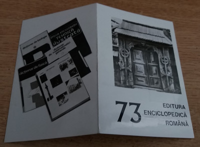 M3 C31 19 - 1973 - Calendare de buzunar - reclama editura enciclopedica foto