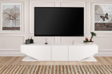 Comoda Tv Elegant cu 3 usi, Alb, 180 x 40 x 30 cm