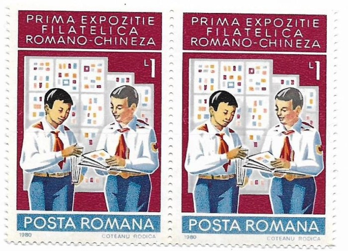 Romania (513) - Prima Expozitie Filatelica romano-chineza, 1980, neobliterata, bloc de 2