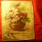 Tablou ulei - Flori in glastra- 1929 semnat , dim.=27,5x34cm