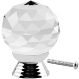 Buton pentru mobilier din cristal K9 cu finisaj cromat, 4 cm