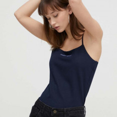 Tommy Jeans top femei, culoarea bleumarin DW0DW17364