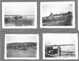P2438N Turtucaia și trecerea Dunării cu bacul spre oraș, anii 1930, lot de 4 fotografii