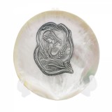 Placheta argint zodia FECIOARA pe scoica perlifera