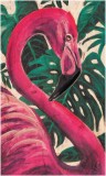 Tablou Pergo Classics, model flamingo, verde/roz/negru, panza, 30 x 50 cm