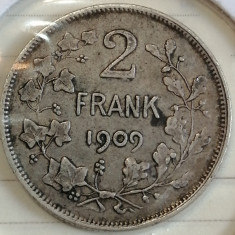 Moneda argint Belgia 2 Frank 1909