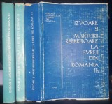 Izvoare si Marturii Evreii din Romania, 3 Vol., Istorie, Editie 1988-1995, Documente si Fotografii