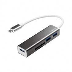 Hub USB Logilink UA0305 3x USB 3.2 gen 1 + Card reader Grey foto