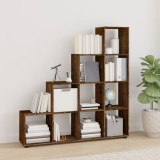 VidaXL Bibliotecă &icirc;n trepte, stejar fumuriu, 142 cm, lemn compozit