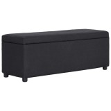 Cumpara ieftin Bancă cu compartiment de depozitare, negru, 116 cm, poliester