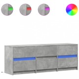 Cumpara ieftin Dulap TV cu LED, gri beton, 140x34x50 cm, lemn prelucrat