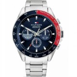Cumpara ieftin Ceas Barbatesc Tommy Hilfiger Owen 1791968, 46mm, Argintiu, Bratara Metalica, Albastru, Analog, Baterie, Rezistent Apa 5ATM