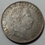 Austro-Ungaria, Franz Joseph, Florin 1861 A, Viena, Argint.