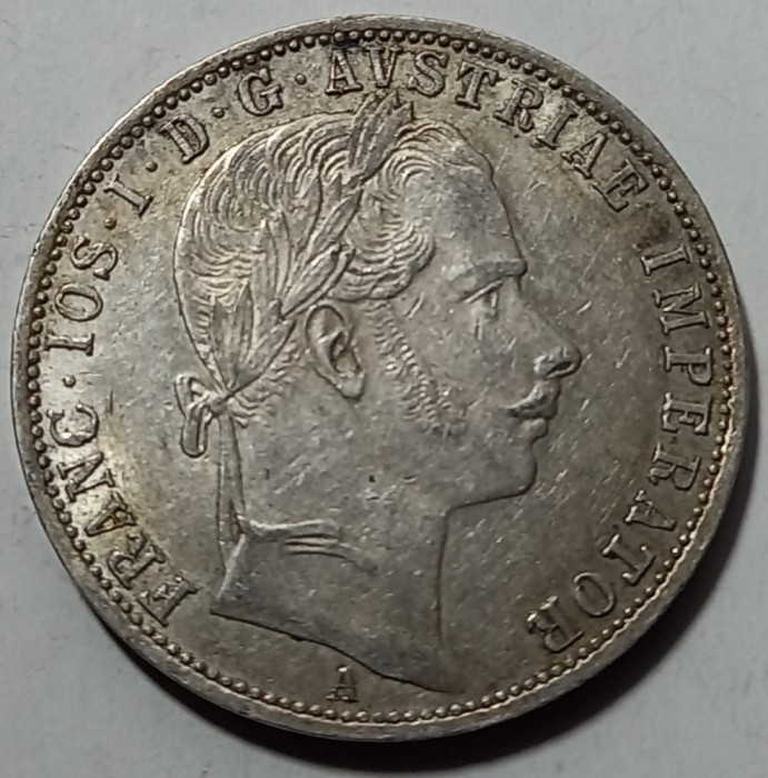Austro-Ungaria, Franz Joseph, Florin 1861 A, Viena, Argint.