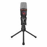 Cumpara ieftin Microfon de birou cu suport, VARR 45202, cablu cu mufa jack 3.5mm cu lungime 180cm, pentru streaming si gaming, Omega