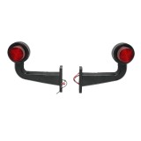 Set lampi laterale gabarit LED cu brat 12-24V, rosu-alb FR0157 Breckner Germany