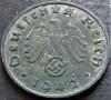 Moneda istorica 1 REICHSPFENNIG - GERMANIA NAZISTA, anul 1942 F * cod 4854 B, Europa, Zinc