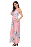 D587-525 Rochie boho cu imprimeu floral colorat si buzunare, S/M