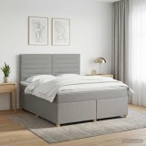 Cumpara ieftin Pat boxspring cu saltea Gri deschis 160 x 200 cm Tesatura