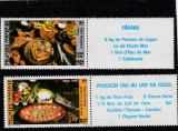 Polynesia 1987 - Bucataria tahitiana, serie 2 valori, dantelate, cu vignete, MNH,Mi. 476-477