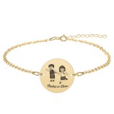 Best Friends - Bratara personalizata prieteni din argint 925 placat cu aur galben 24K