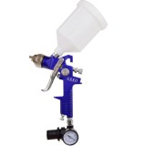 Pistol de vopsit Geko HVLP profesional, duza 1.4mm, rezervor 600ml, reductor cu manometru, alimentare gravitationala