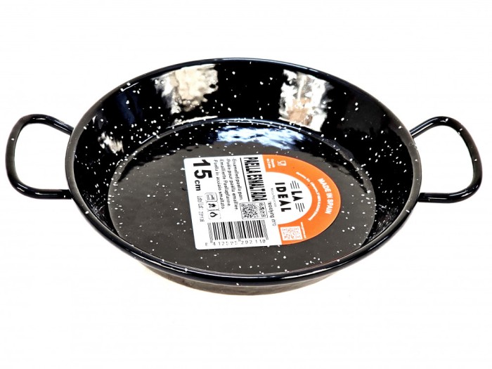 Tigaie din otel emailat vitrificat, paella valenciana fructe de mare, diametru 15 cm, 2 manere, Garcima, GRC20211