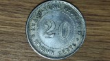 China provinci: Kwangtung - moneda de colectie argint - 20 cents 1922 - stare foarte buna !