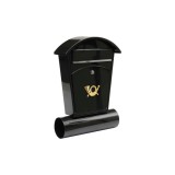 Cumpara ieftin Cutie Postala Neagra Vorel 78590, 480x280x80 mm, Otel Zincat, Deschidere Frontala, Magazie Ziare, 2 Chei