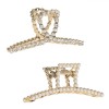 Clame Păr Aurii cu Strass &amp; Perle, 7.5cm, Set 2 Bucăți - Accesorii Coafor Elegante din Metal