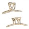Clame Păr, Model Aurii cu Strass și Perle Albe, 7.5cm, Set 2 Bucăți