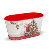 Cos metalic de Craciun - Mos Craciun - 23 x 11,5 x 11,5 cm Best CarHome, Oem