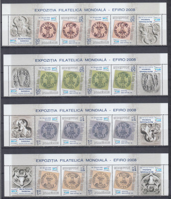 ROMANIA 2006 LP 1735 b EXPO MONDIALA EFIRO STRAIF 2 TETE-BECHE+2 VINIETE MNH foto